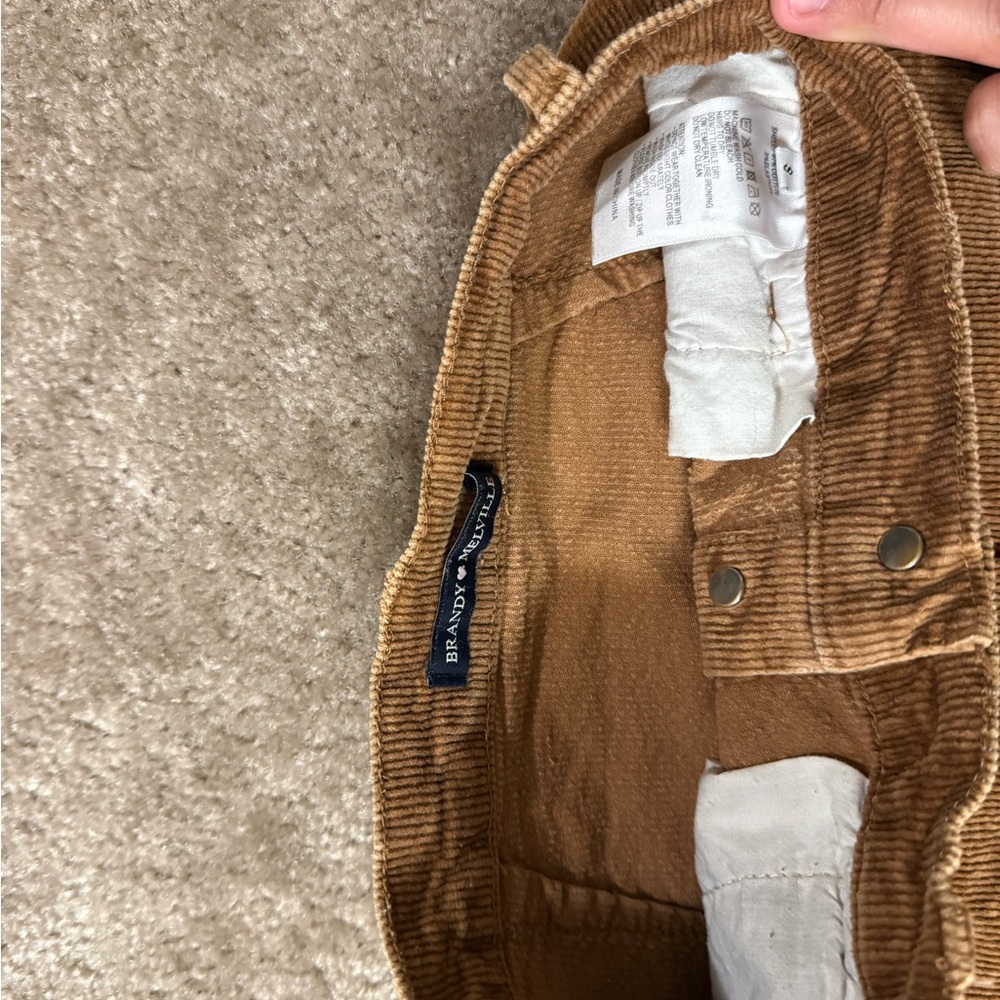 Brandy Melville Corduroy Button-Front Skirt in Mustard Brown small - Picture 5 of 5